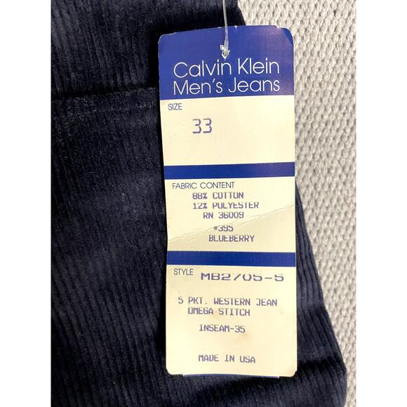 Calvin Klein Vintage Corduroy Pants Mens 33X35 Blueberry Boot Omega Stitch USA - Picture 15 of 16